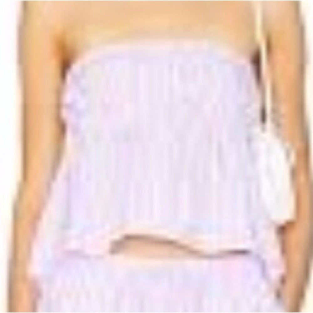 Lovers and Friends Ray Tube Top Large Pink & Blue 100% Cotton Cottagecore Beach